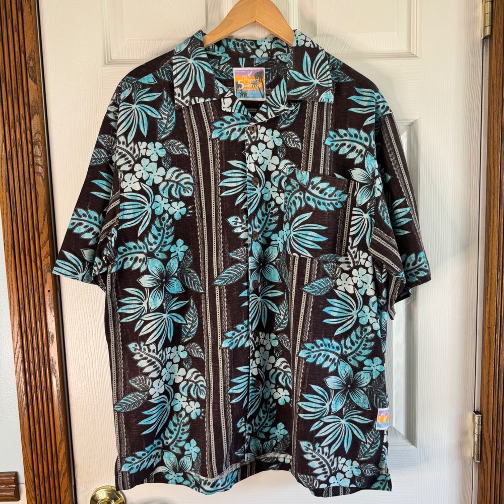Margaritaville Hawaiian Shirt Floral Silk‎ Tropical Resort Vacation Large